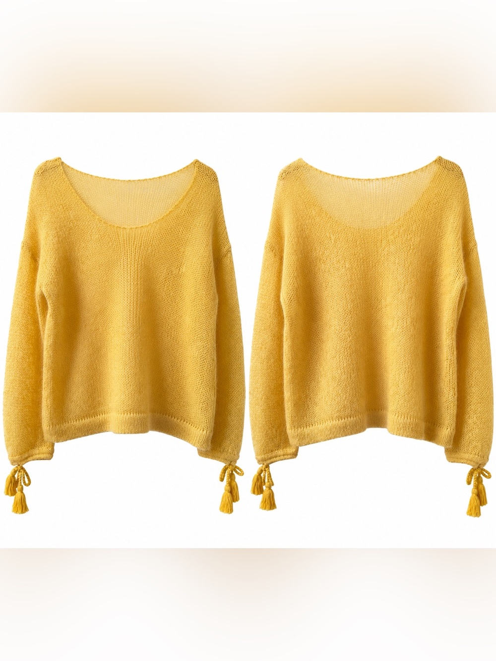 Sézane Yellow Kid Mohair & Merino Wool Sweater Size S